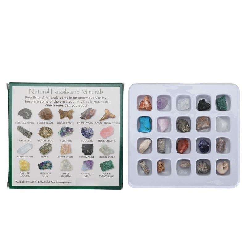 20pcs Rock Stone Colletction Kit for Boys Girls Exquisite Science
