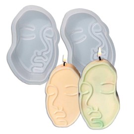 Tone Fun Abstract Face (2pcs/Set) Shape Candle Silicone Molds for Making Candle, Resin, Aromatherapy Candles, Handmade Wax Soap, Home Decor, Craft