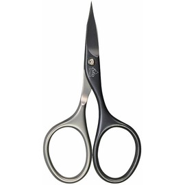 Professional Surgical Stainless Steel Titanium Self Sharpened Combination Nail and Cuticle Scissors - Made in Solingen Germany | Packed with Shpitser Leather Case Titanium Black