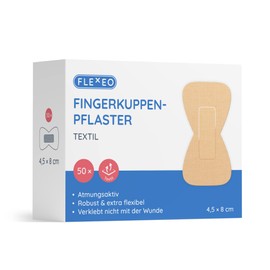 Fingertip Plasters Beige Textile – 4.5 x 8 cm – 50 Piece Plaster Set – Fingertip Protection After Injury – Butterfly Band-Aid – Thumb Plasters & Toe Plasters – Finger Plasters
