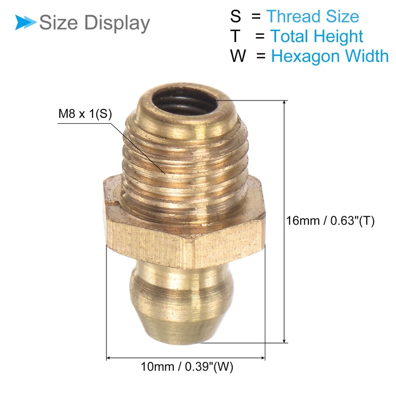 CoCud Brass Straight Lube Nipple | M8x1mm Meter | Hydraulic