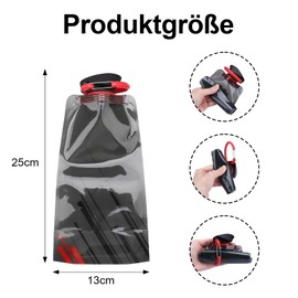 LEMONSTONE 4 Stück Faltbare Trinkflasche 700ML, Wiederverwendbare Trinkflasche, BPA-Frei, Trinkflaschen Faltbar für Wandern, Reisen, Abenteuer, Fitness (Schwarz & Blau)