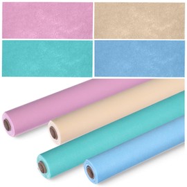 Skyygemm 4 Rolls Colored Bulletin Board Paper Nonwoven Craft Waterproof Fade Resistant Bulletin Board Paper Roll Bulk for Fall Art Decor Drawing Craft Painting(Pastel Color,2 x 12 ft)