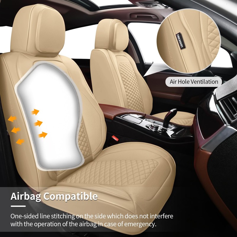 truckerset Car Seat Covers Full Set, Leather Seat Covers for