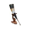 Viking Drinking Horn, 5-7oz Medieval Natural Handcrafted Horn with Wooden
