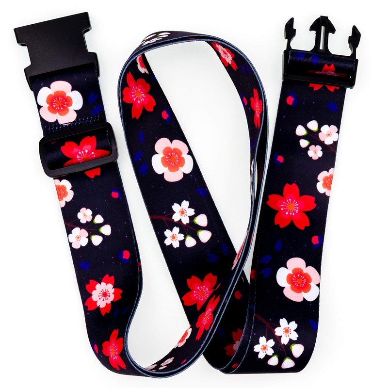 Teeoff Luggage Straps Suitcase Belts Travel Bag Accessories Adjustable (Sakura