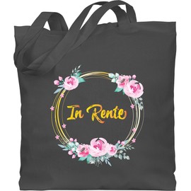 Shirtracer - Cotton Bag - Pensioner - Bags - In Retirement Flower Wreath, 1 Dark Grey