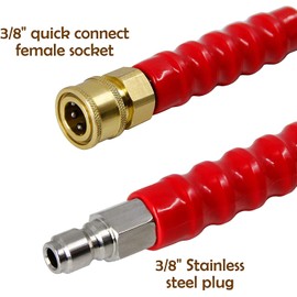 Twinkle Star 25FT Pressure Washer Hose with 3/8 Inch Quick Connect, High Tensile Wire Braided Power Washer Hose, 4000 PSI