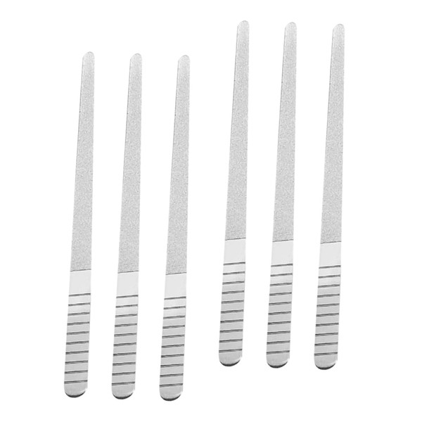 Vaguelly 6Pcs Stainless Steel Nail Filers Double Sided Sanding Manicure