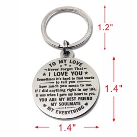 8 Year Anniversary Keychain Gifts - Steel Engraved 8th Wedding Anniversary Keepsake - Happy Eight Year Anniversary for Men Husband Women Wife