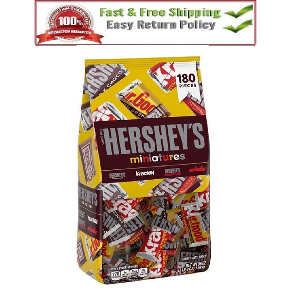 HERSHEY'S Miniatures Assorted Milk and Dark Chocolate Candy Bars, Individually