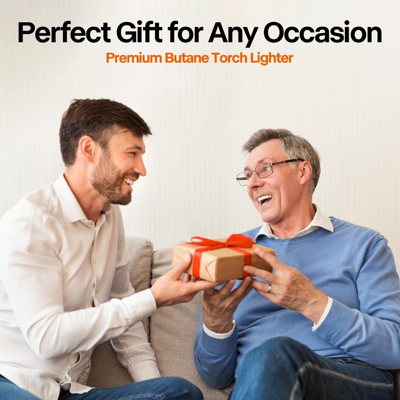 Butane Torch Lighter, 0-90°Rotating Angle Butane Lighter, Refillable Kitchen Torch