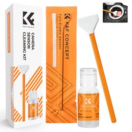 K&F Concept 24mm Full Frame Sensor Cleaning Swab*6 + 20ml Sensor Cleaner, DSLR SLR Digital Camera CMOS and CCD Sensor Cleaning Swab Kits for Nikon Sony Canon Camera Clean