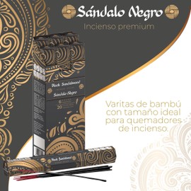 Punto Aroma - Incienso - Ingredientes Naturales - Tiempo de combustión de 35 a 40min - Contenido: 6 Cajas con 20 varitas de Incienso Cada una - Sándalo Negro