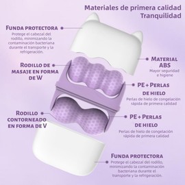 Lumbor37 Rodillo de Hielo Facial de Doble Extremo, Rodillo de Hielo Facial 2 en 1 con Espátula Metálica para Puntos Negros para Cara y Ojos, Dispositivo Antiarrugas y Limpieza Profunda de Poros (Púrpura)