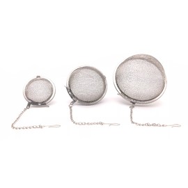 BITEYI Tea Infuser Tea Strainer Stainless Steel Ball Shape Tea Filter Herbs Spices Strainer and Hook for Tea Leaves (Set of 3)