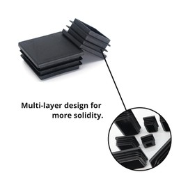 60mm x 60mm Black Plastic Plugs, Black Square Tube Covers, Inner End Caps for Chairs Desks Tables Foot Furniture Pipe, 20 Pcs