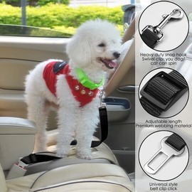 Pangjianqing Car Seat Belt for Pets, Adjustable Dog & Cat Belt Leash, Quick & Easy Installation, Universal Fitting, Black, 1 Count (Pack of 1)