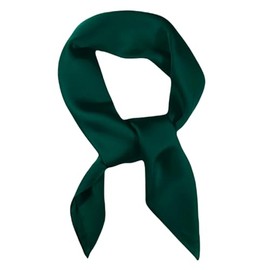 WESTEND CHOICE Square Satin silk Scarves Plain Neck Scarf 50s Retro Women Scarf Lightweight Silky Bandana Wrap women's scarves 70 x 70 cm (Dark green)