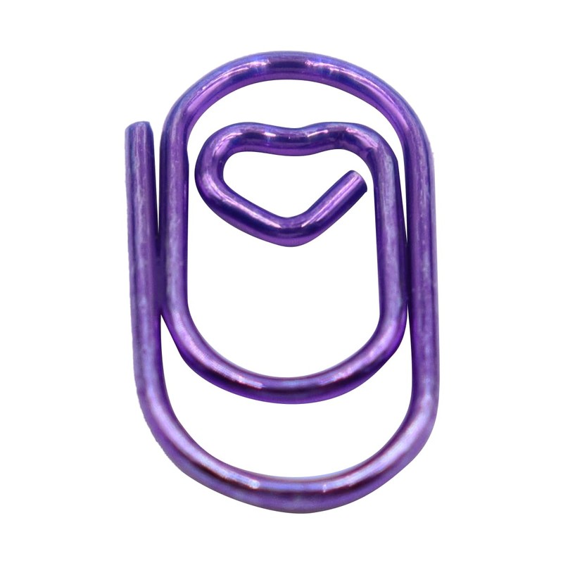 Durlo 150 Pcs Heart Shaped Metal Purple Paper Clips Bookmark
