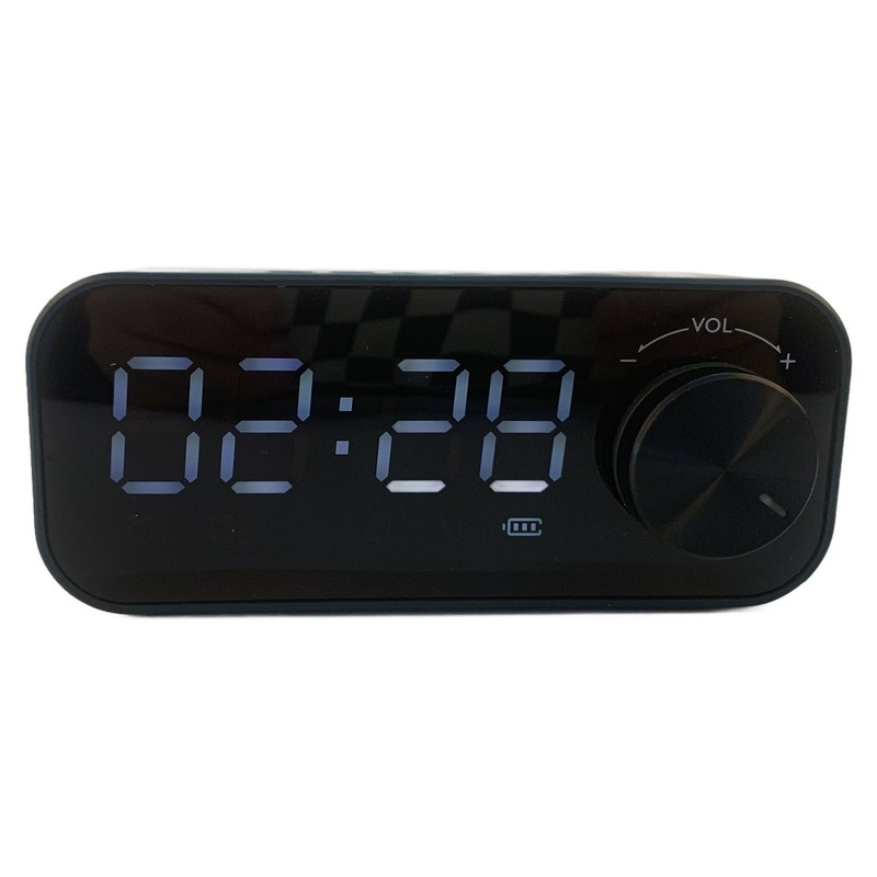 Mini Bluetooth Speaker Heavy Bass Dual Alarm Clock Portable Wireless