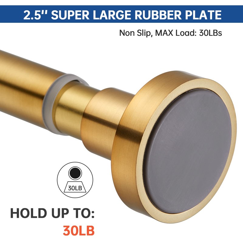 EBOATOP Gold Shower Curtain Rod - Never Rust No Drill