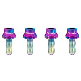Standard Profile Titanium Bolts for Bike Water Bottle Cages, M5X12 (Oil Slick (4-Pack))