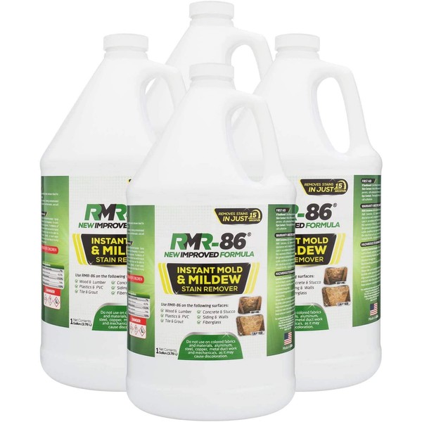 RMR-86 Instant Mold and Mildew Stain Remover Spray - Scrub Free Formula, 4 Pack - 1 Gallon