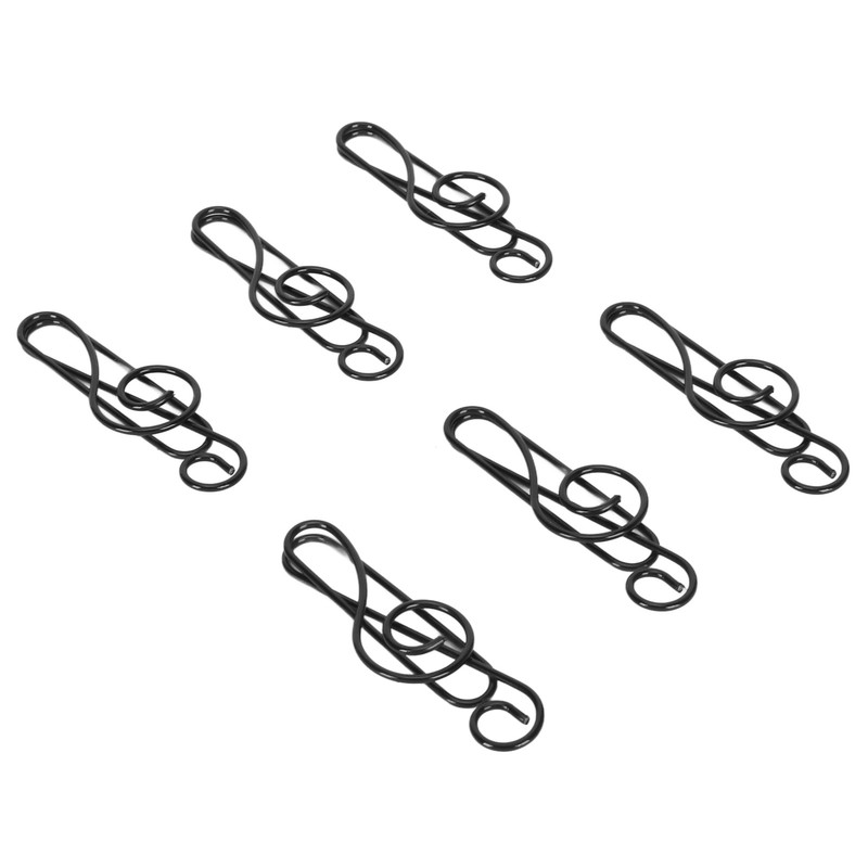 100 Pcs Note Paper Clip Black Creative Cute Music Wire