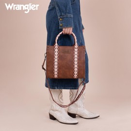 Wrangler Aztec Tote Bag for Women Boho Shoulder Purse WG205A-8120SCF/DBR