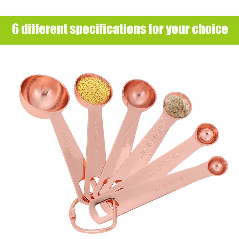 6Pcs/Set Stainless Steel Measuring Spoons Dry & Liquid Ingredients Cooking