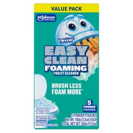 Scrubbing Bubbles Easy Clean Foaming Toilet Bowl Cleaner, Easy Toilet Drop In Powder Pouches, 100g (5 Pouches)
