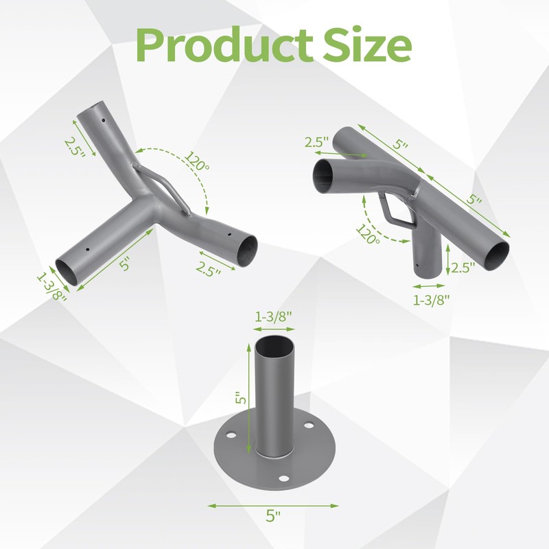 ICITYWALL 6 Leg Carport Kits，High Peak Canopy Fitting Kit with