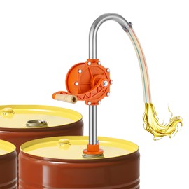 Poafamx 15-55 Gallon Drum Pump, 13 GPM Corrosion-Resistant Barrel Pump, Stainless Steel Rotary Hand Oil Transfer Pump for Gasoline Diesel Kerosene Water Ethanol Weakly Corrosive Chemical Liquid