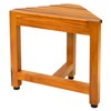 VaeFae Teak Shower Corner Bench, Wooden Foot Rest, Shower Bench