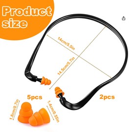 WUSJCOF 2 Set Banded Hearing Protection, Pressure-Free Hearing Protection Band for Comfortable Wear, Noise Reduction, with 5 Pairs of Replacement Plugs