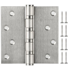 Eumtenr 304 Stainless Steel 4" Door Hinges, Heavy Duty Ball Bearing Door Hinges with Square Corners for Exterior Interior Gate Swing Security Doors - Set of 2 Hinges (Silver)