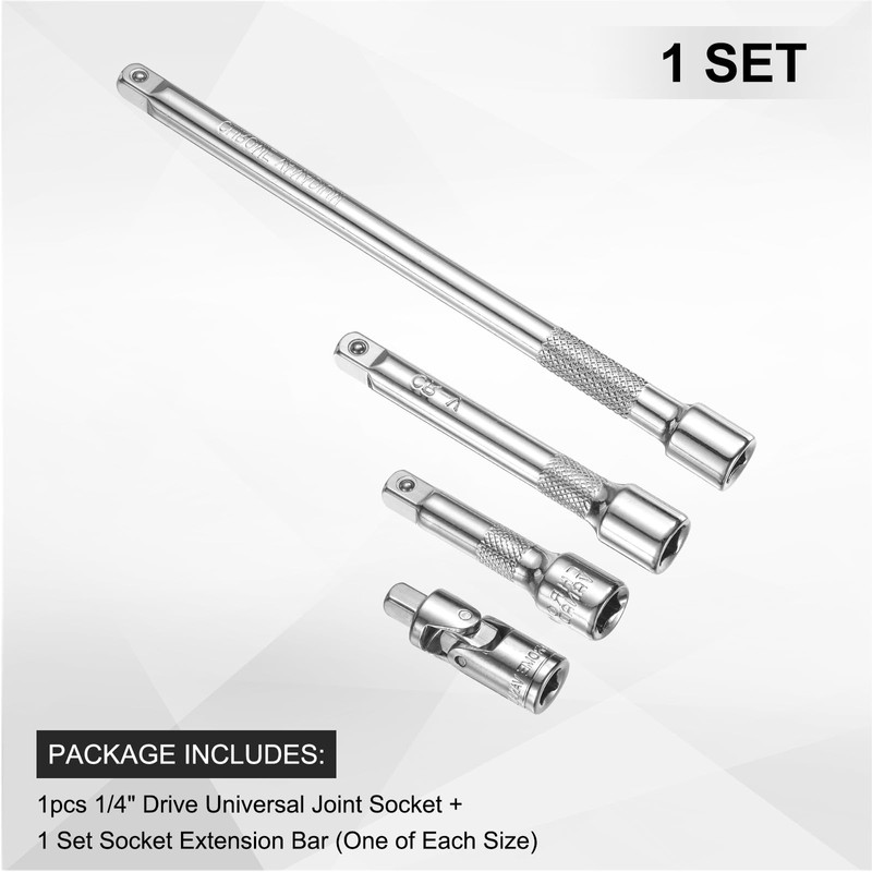 sourcing map 1/4" Drive Socket Extension Set 2" 3" 6"