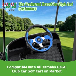 10L0L Golf Cart Steering Wheel, Universal Design Fit for Yamaha EZGO RXV & TXT, Club Car DS, Club Car Precedent Tempo Most Golf Cart - Klein Blue