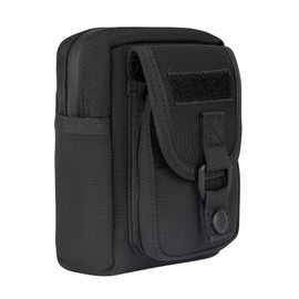 Tactical Belt Bag 16 x 13 x 7 cm Molle System Black Military Accessory Pouch, black, Tactical