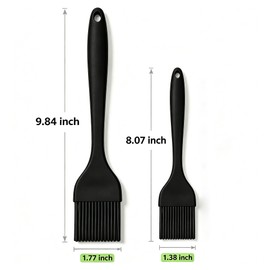 Silicone Basting Brush 2 Pack, Steel Core Heat Resistant BPA Free Brush for BBQ & Baking