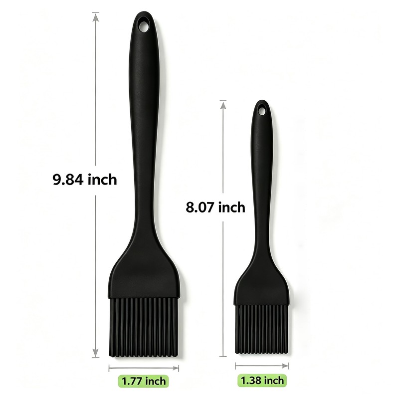 Silicone Basting Brush 2 Pack, Steel Core Heat Resistant BPA