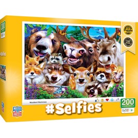 MasterPieces – 200 Piece Jigsaw Puzzle for Kids 8+ Years, #Selfies Woodland Wackiness, Educational and Family Fun Game, Gift Idea for Children, 19" x 14"