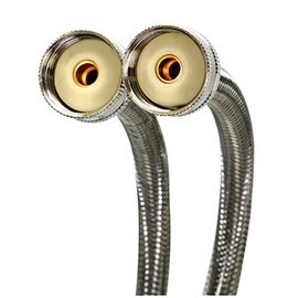 Fluidmaster 9WM60P2 Washing Machine Connector 2-Pack, Braided Stainless Steel - 3/4 Hose Fitting x 3/4 Hose Fitting, 60-Inch Length