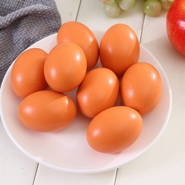 Azatemgo Chicken Eggs Fake Chicken Eggs Easter Eggs Set of Wooden Fake Eggs to Help Lay Chickens 10 Pcs