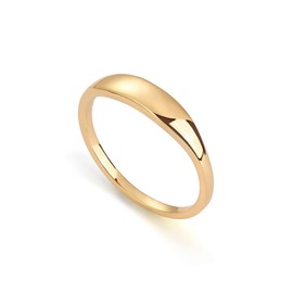 PAVOI Women 14K Gold Plated Signet Ring | Bands for Women (Yellow Plated, 6) Yellow