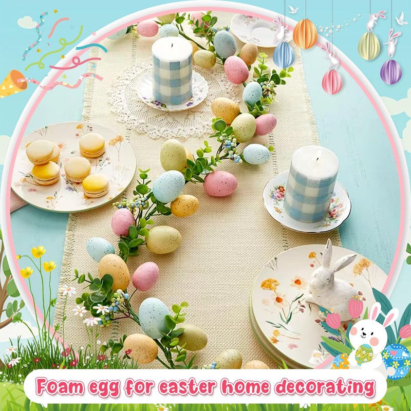 VEYLIN 25 Pieces White Foam Eggs Polystyrene Balls for Easter