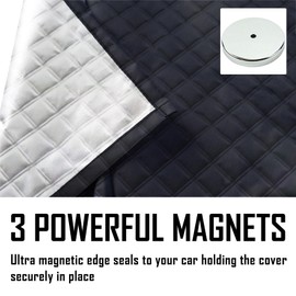 EXQUISLIFE Car Windshield Snow Ice Cover with 3 Layers Protection, Windshield Snow Ice Cover with Magnetic Edges Used for Snow Protection, Rain and Sun, Fits for Most Standard Cars, SUV