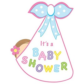 Cute News Baby Shower Party Stork Bundle Banner, Its a Girl Door Sign, Welcome Home Newborn Decoration, Greeting Card, Birth Arrival Wreath