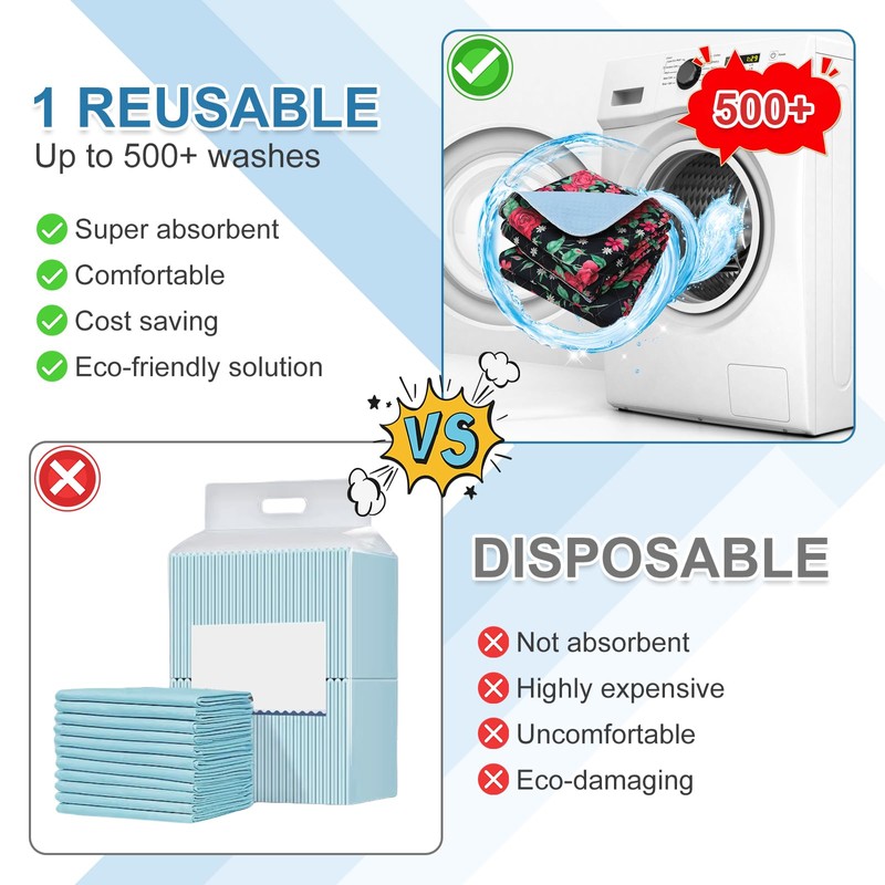 OUTCREATOR® Washable Bed Pads 34" x 76" (Pack of 2),